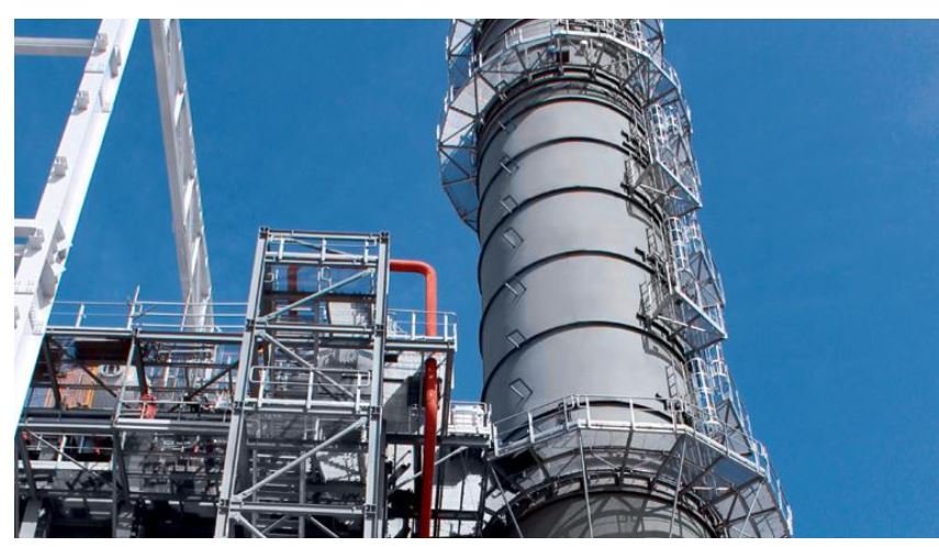 Industrial plant tower where EPT integrates electronic devices and systems